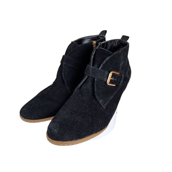 Franco Sarto Lamerosa Women’s Ankle Boots Monk Strap Black Suede, Size 8.5 - Picture 5 of 16